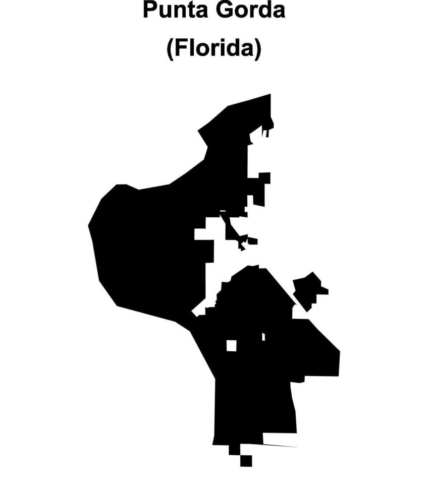Punta Gorda, Florida blank outline map vector