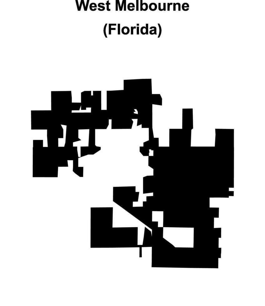 West Melbourne, Florida blank outline map vector