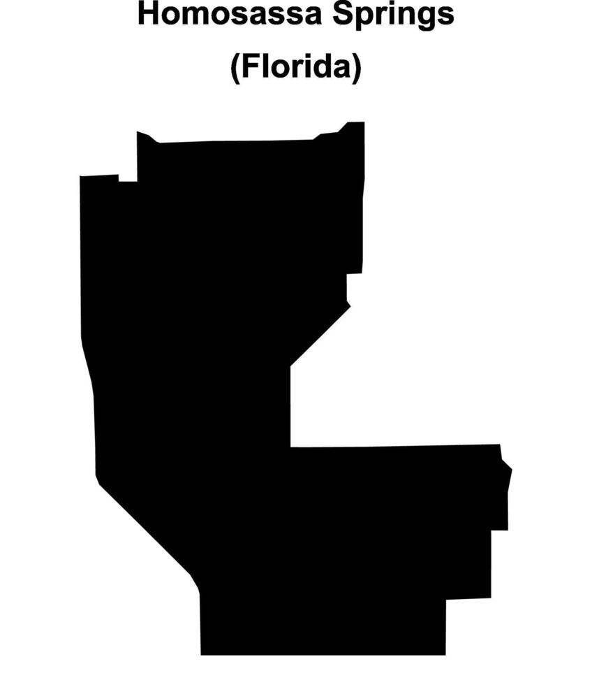 Homosassa Springs, Florida blank outline map vector
