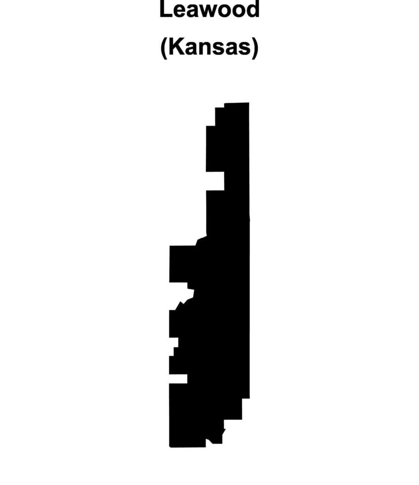 Leawood, Kansas blank outline map vector