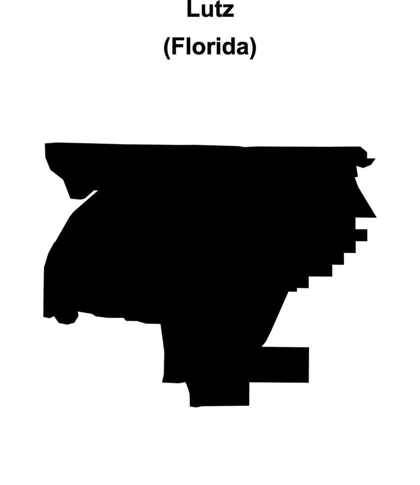 Lutz, Florida blank outline map vector