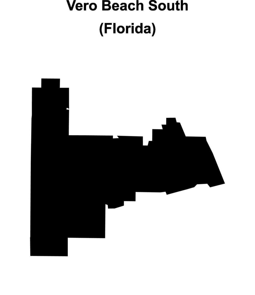 Vero Beach South, Florida blank outline map vector