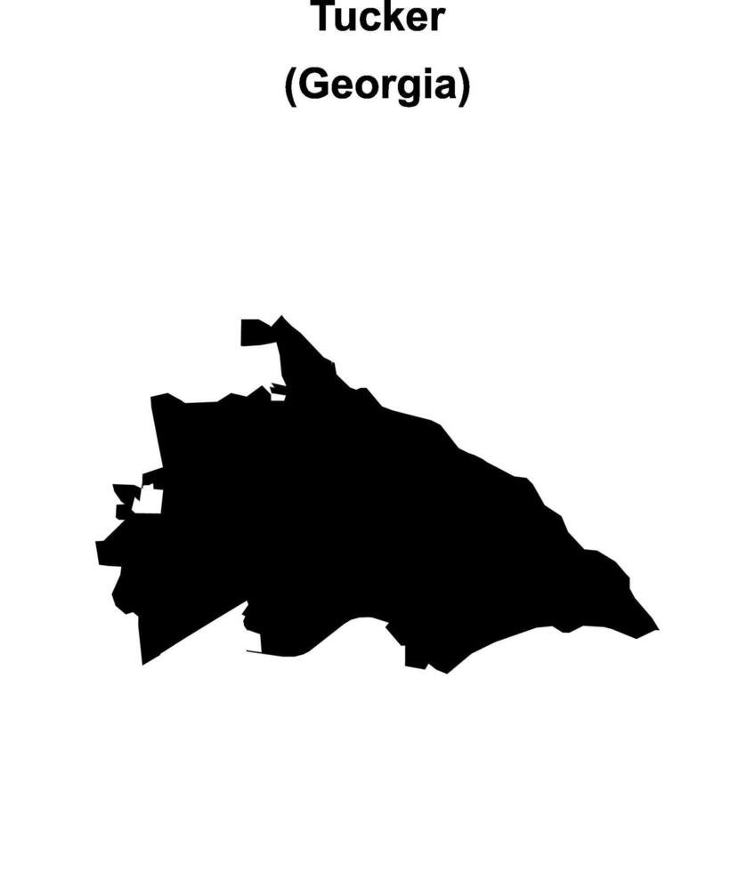Tucker, Georgia blank outline map vector