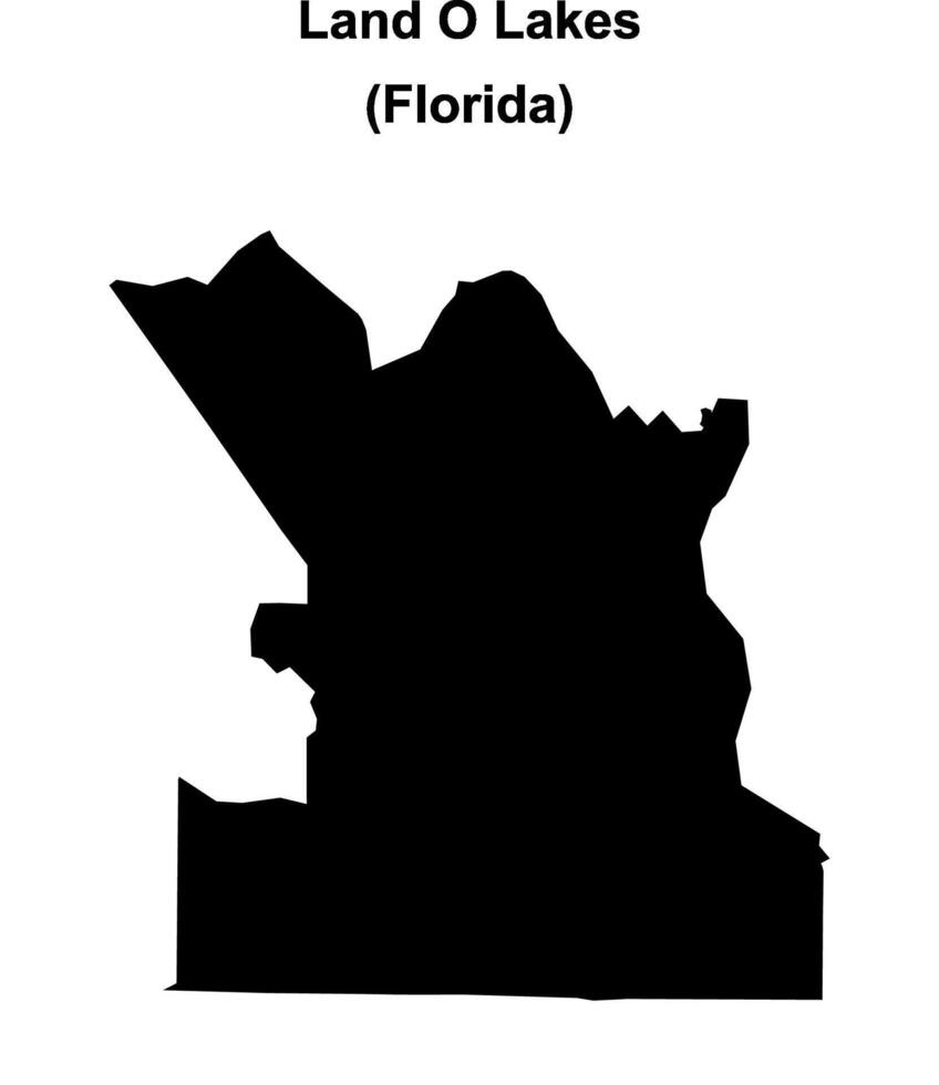 Land O Lakes, Florida blank outline map vector