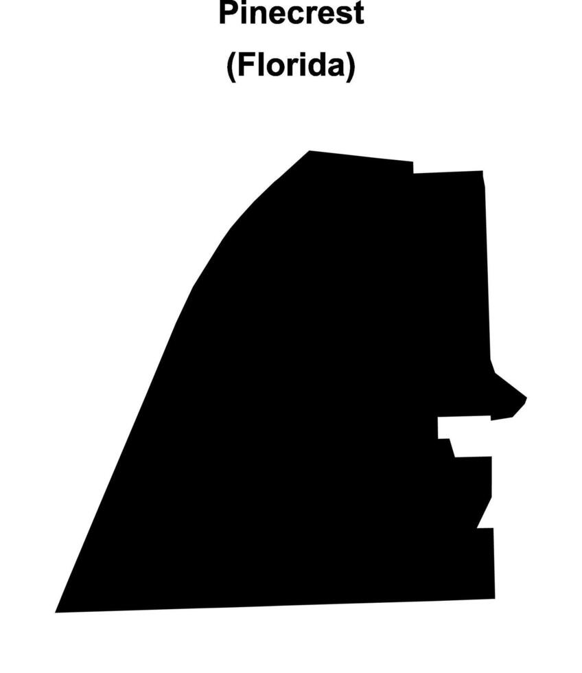 Pinecrest, Florida blank outline map vector