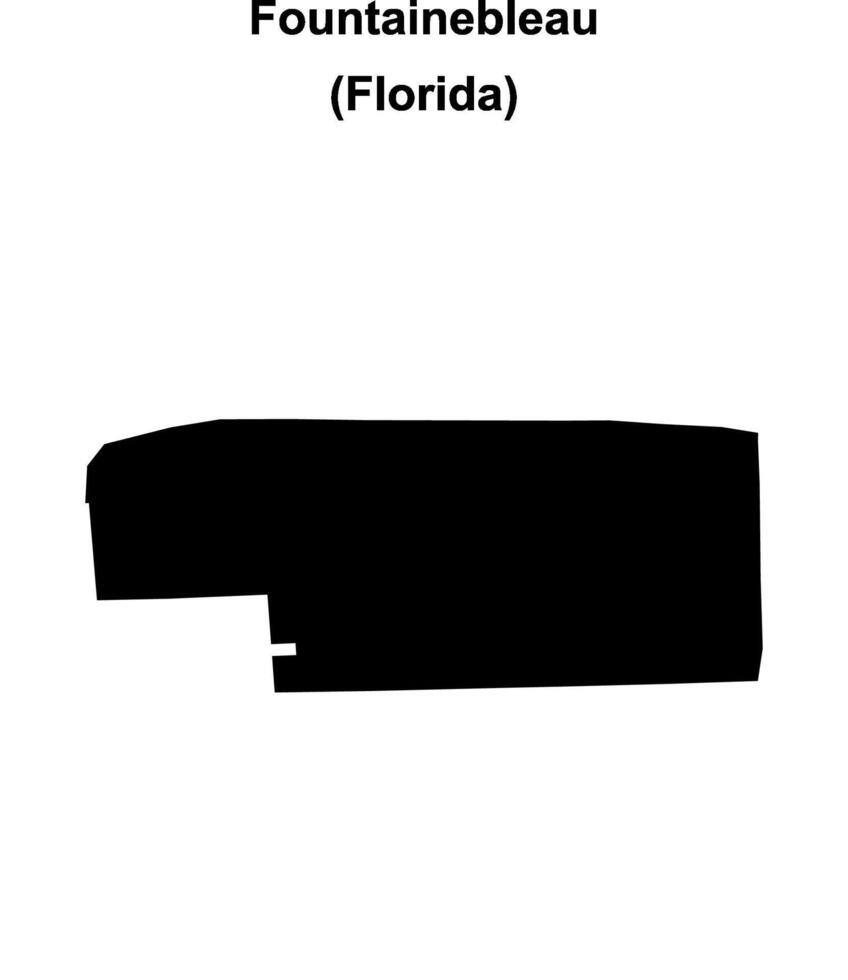 Fountainebleau, Florida blank outline map vector