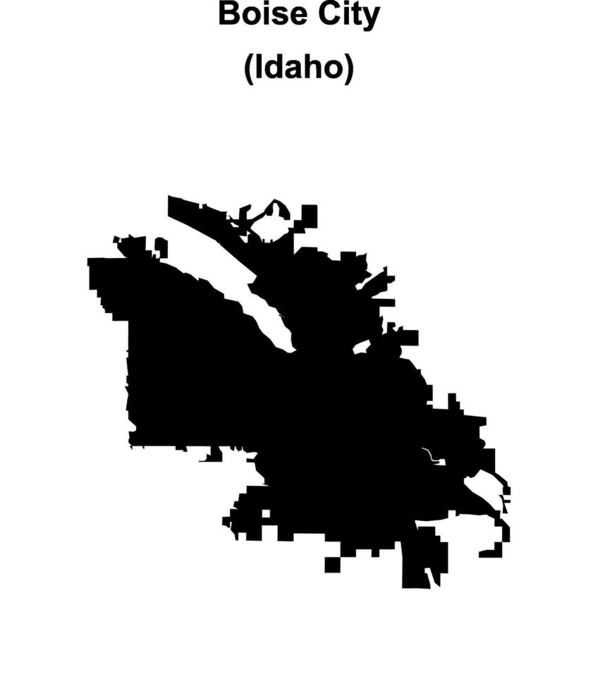Boise City, Idaho blank outline map vector