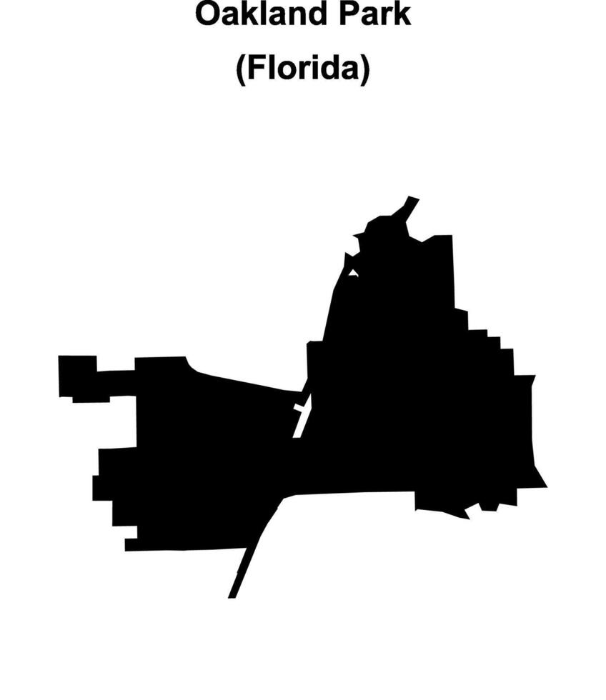 Oakland Park, Florida blank outline map vector