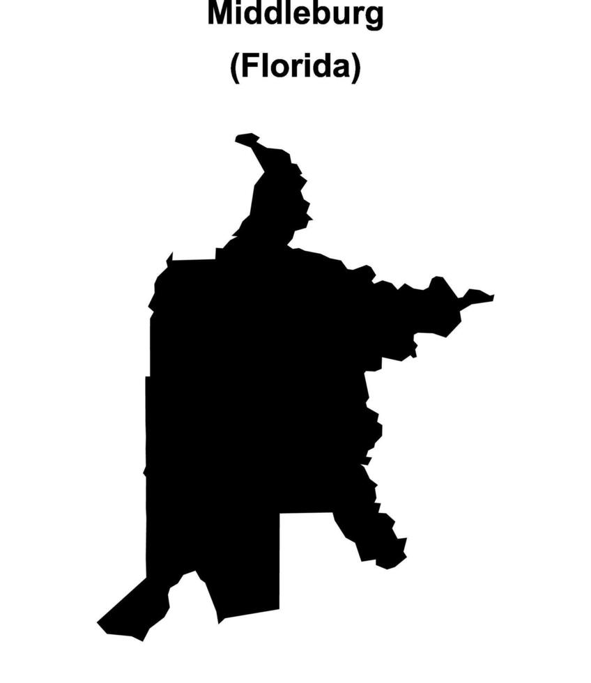 Middleburg, Florida blank outline map vector