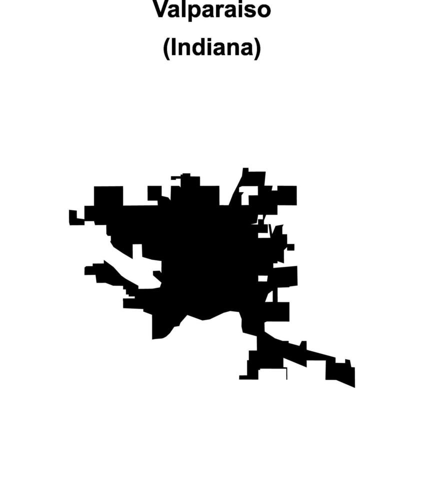 Valparaiso, Indiana blank outline map vector