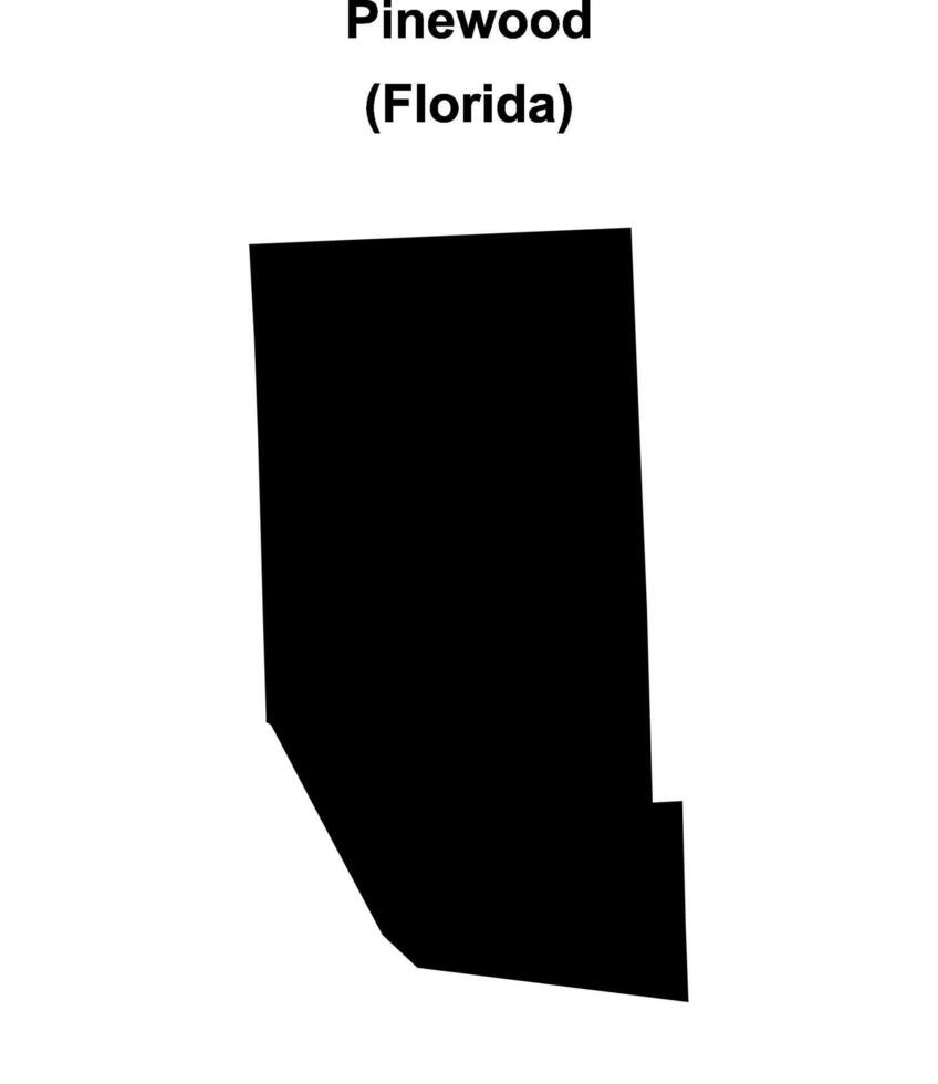 Pinewood, Florida blank outline map vector