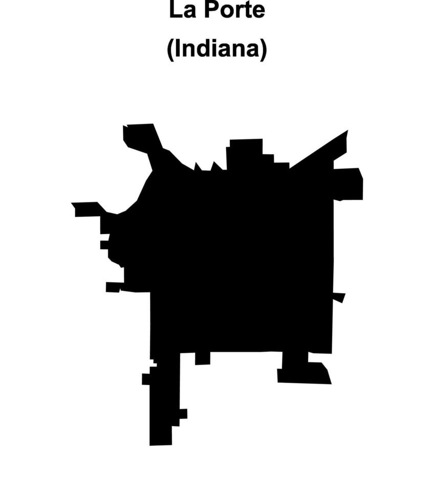 La Porte, Indiana blank outline map vector
