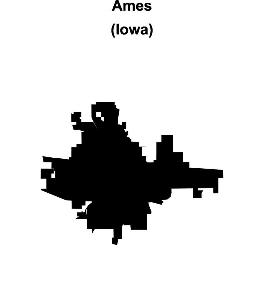 Ames, Iowa blank outline map vector