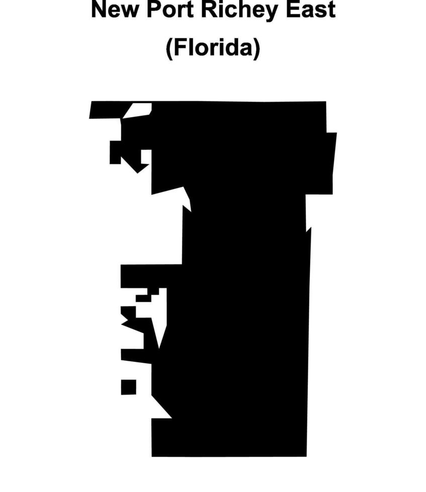 New Port Richey East, Florida blank outline map vector