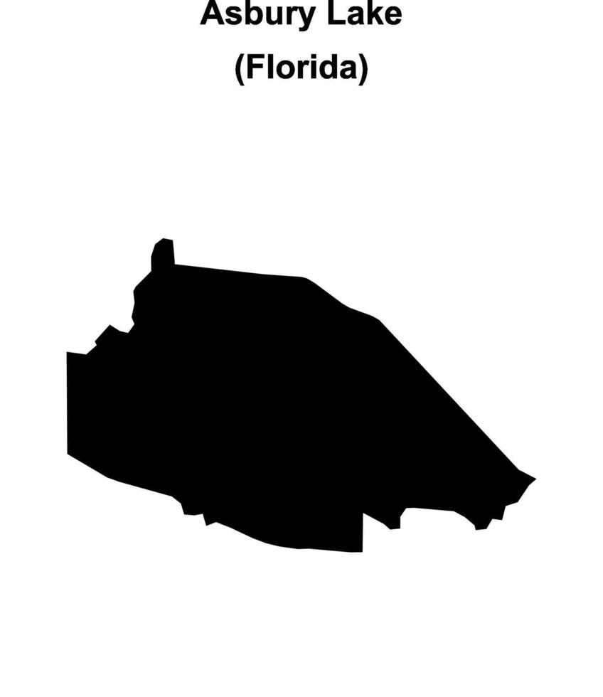 Asbury Lake, Florida blank outline map vector