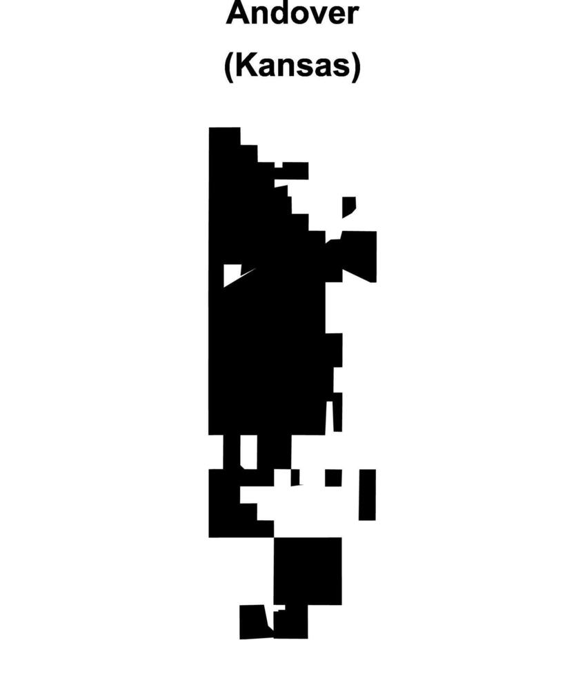 Andover, Kansas blank outline map vector