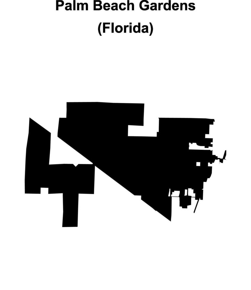 Palm Beach Gardens, Florida blank outline map vector