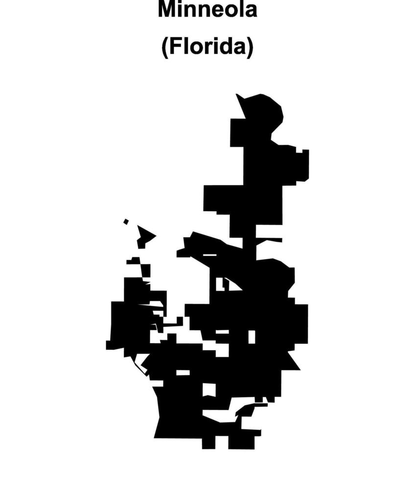 Minneola, Florida blank outline map vector