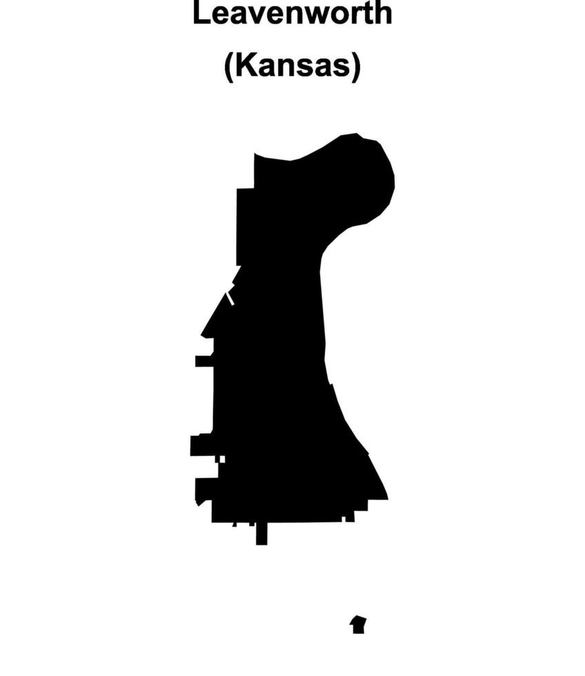 Leavenworth, Kansas blank outline map vector