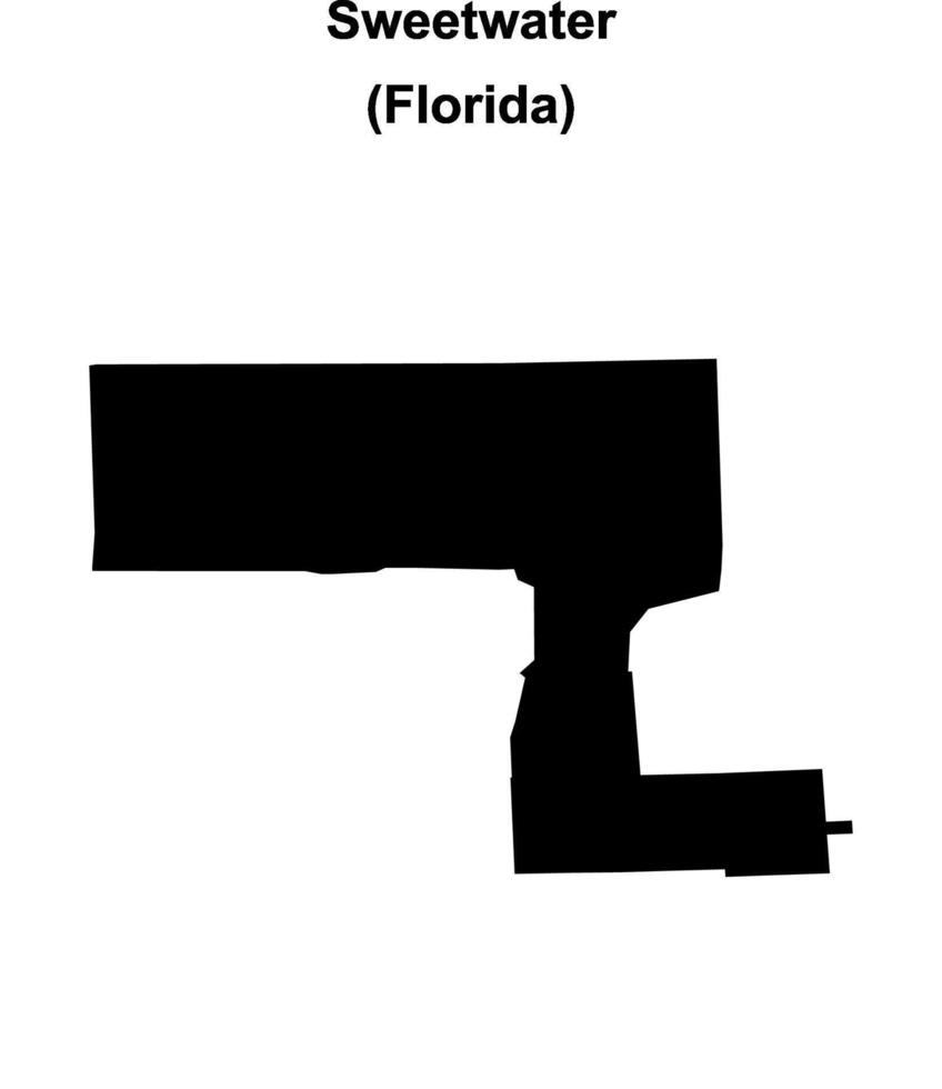 Sweetwater, Florida blank outline map vector