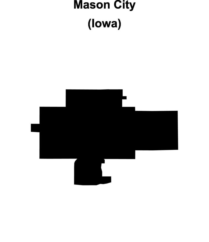 Mason City, Iowa blank outline map vector