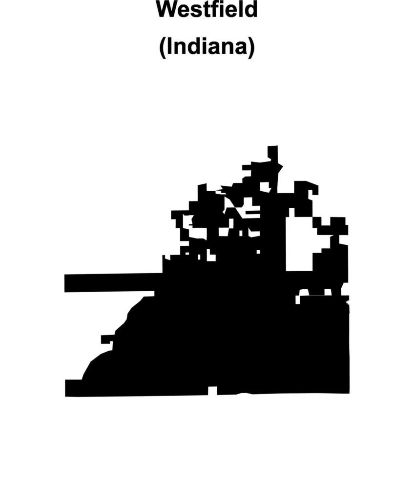 Westfield, Indiana blank outline map vector