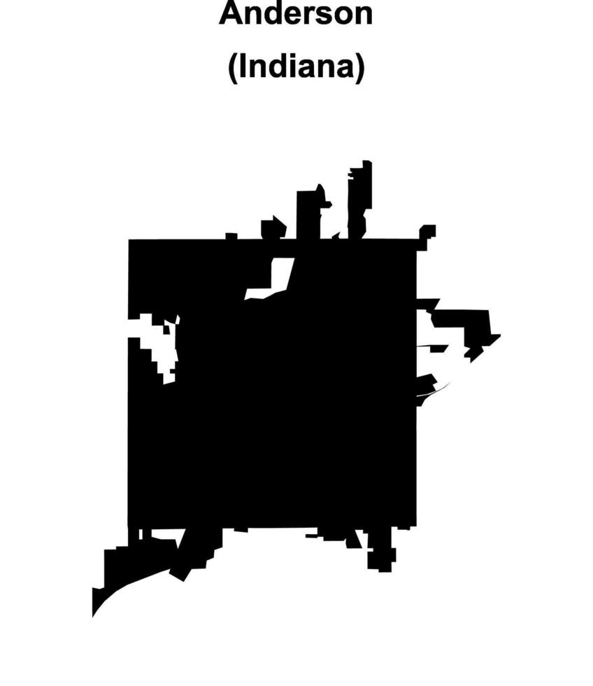 Anderson, Indiana blank outline map vector
