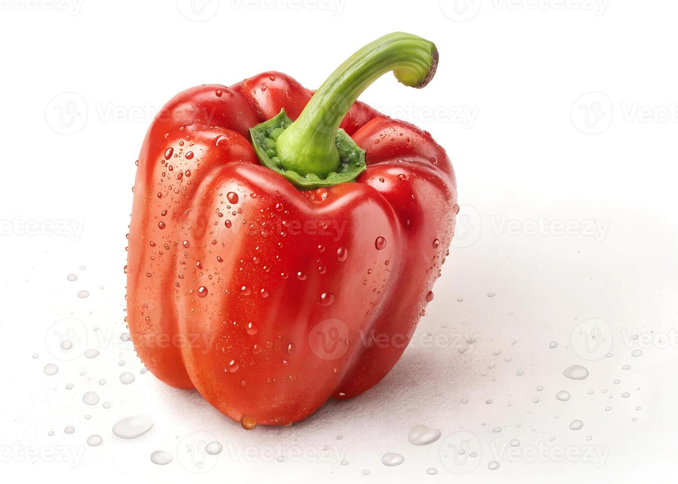 A fresh and delicious red bell pepper, isolated on white background photo