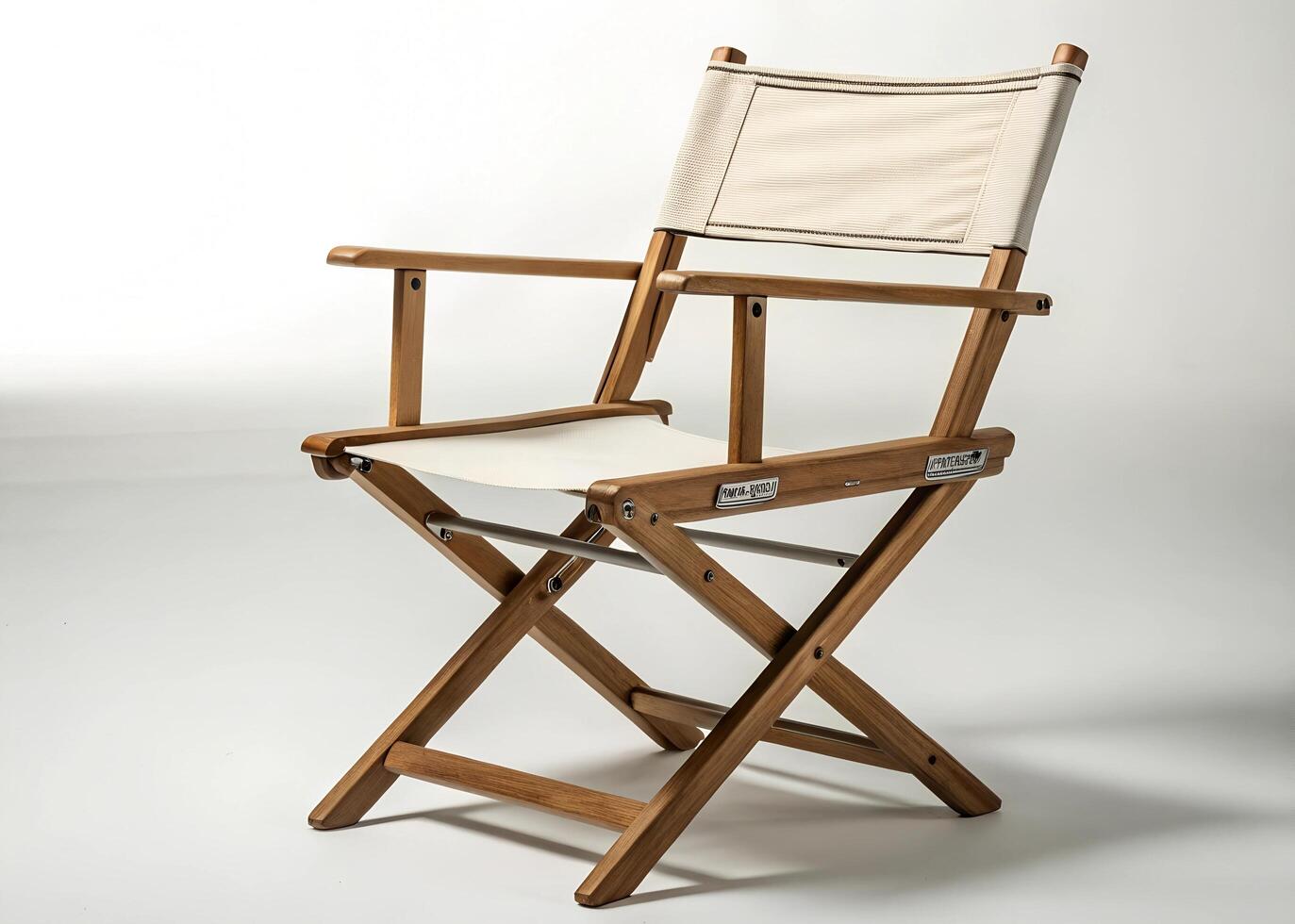 Classic Wooden Directors Chair white background photo