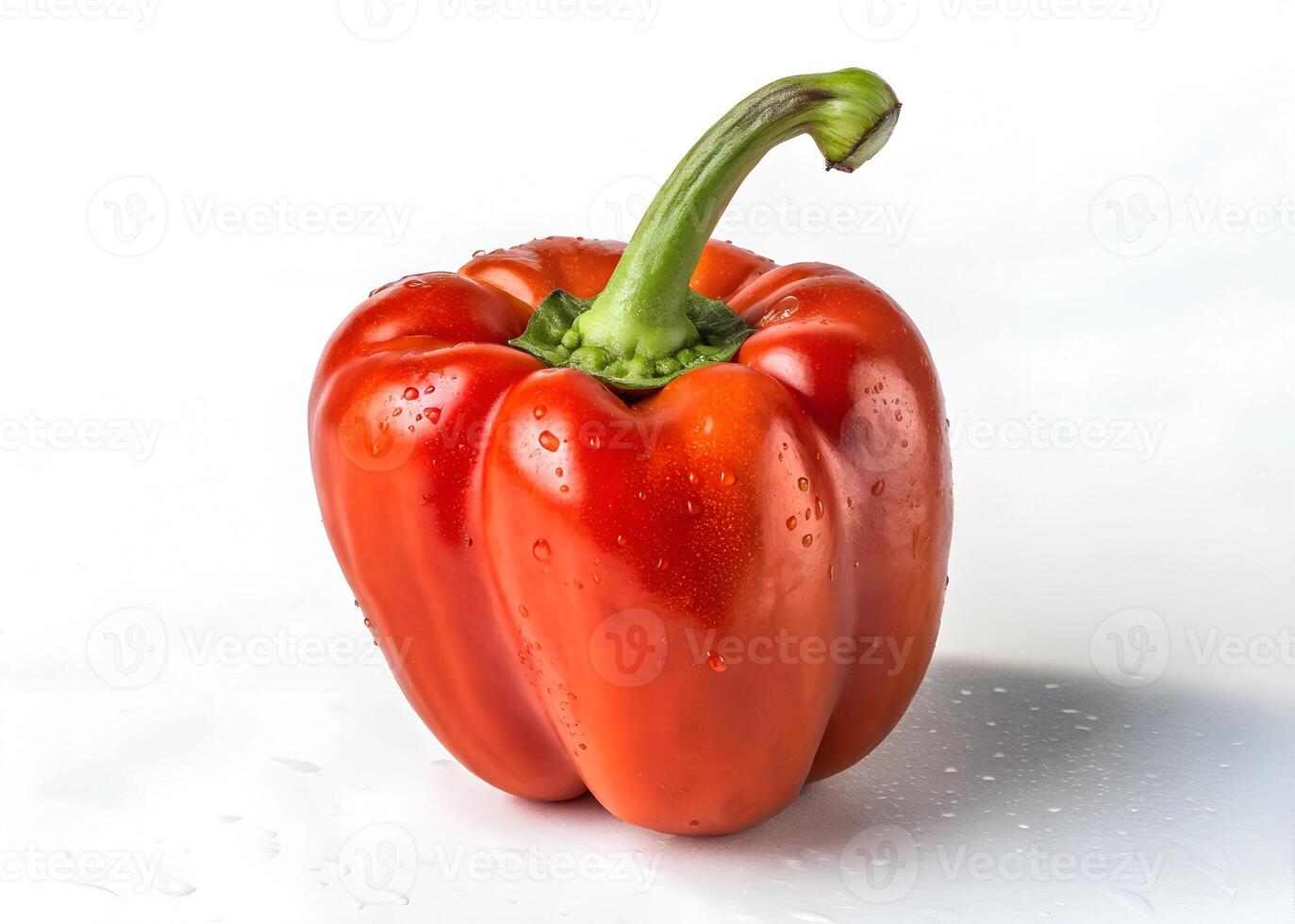 Close-up photo of red bell pepper isolated on white