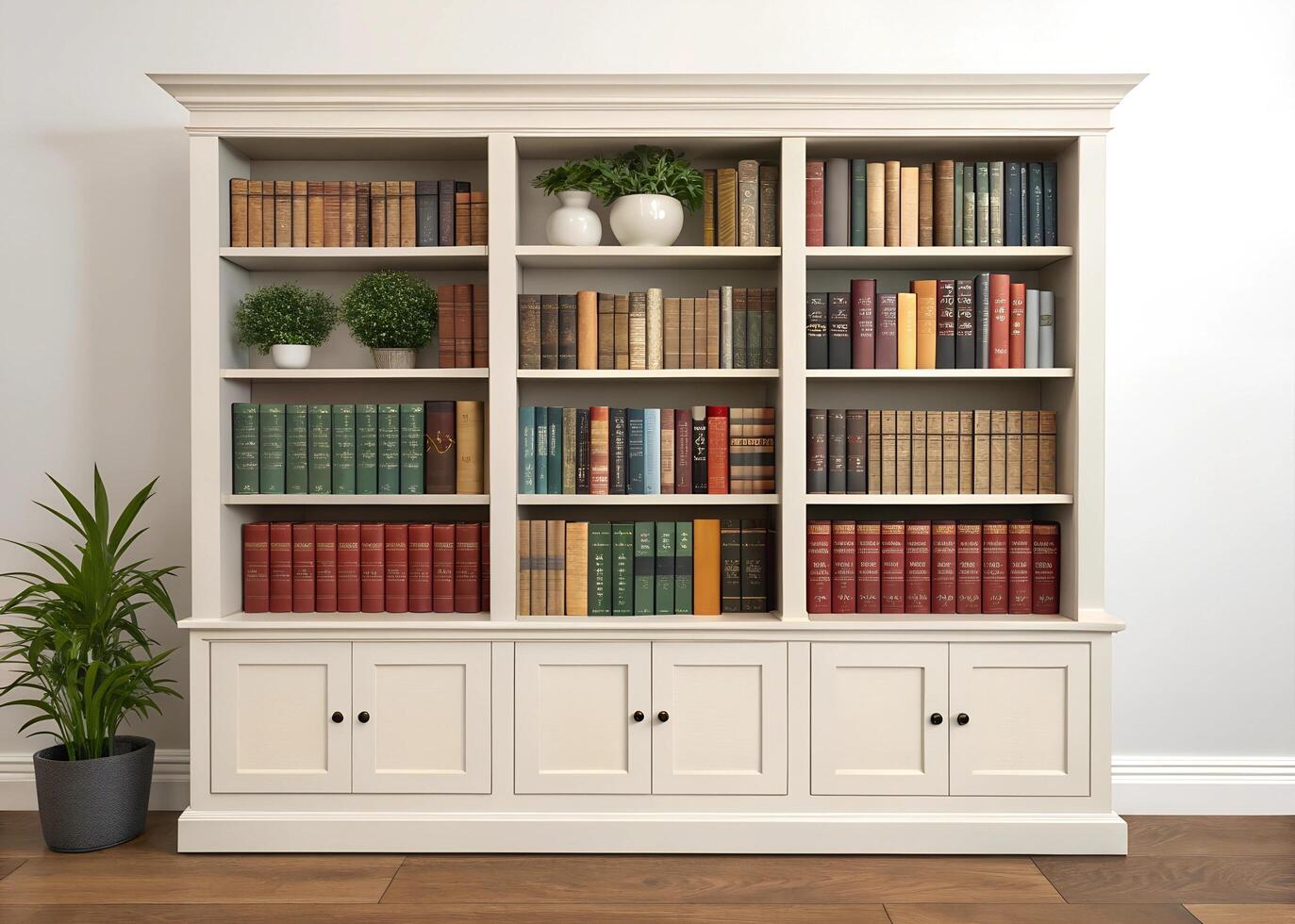 Classic Bookshelf in a Room white background photo