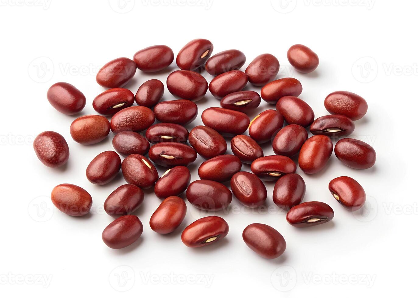 red kidney bean or Flat lay red beans isolated on white background photo