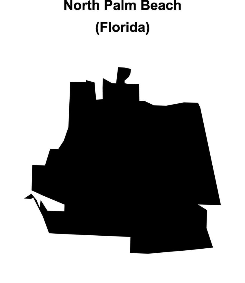 North Palm Beach, Florida blank outline map vector