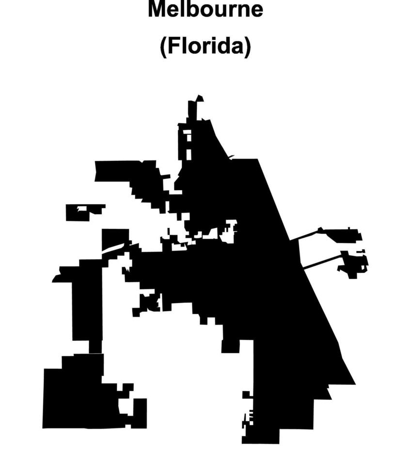 Melbourne, Florida blank outline map vector