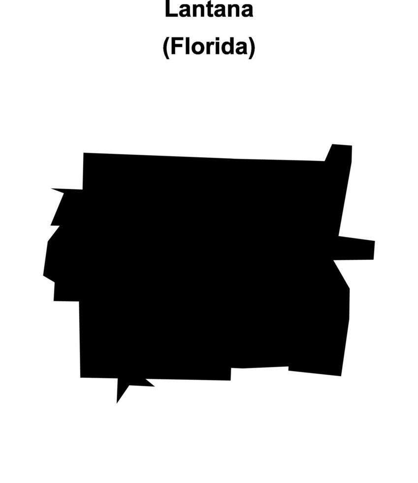 Lantana, Florida blank outline map vector