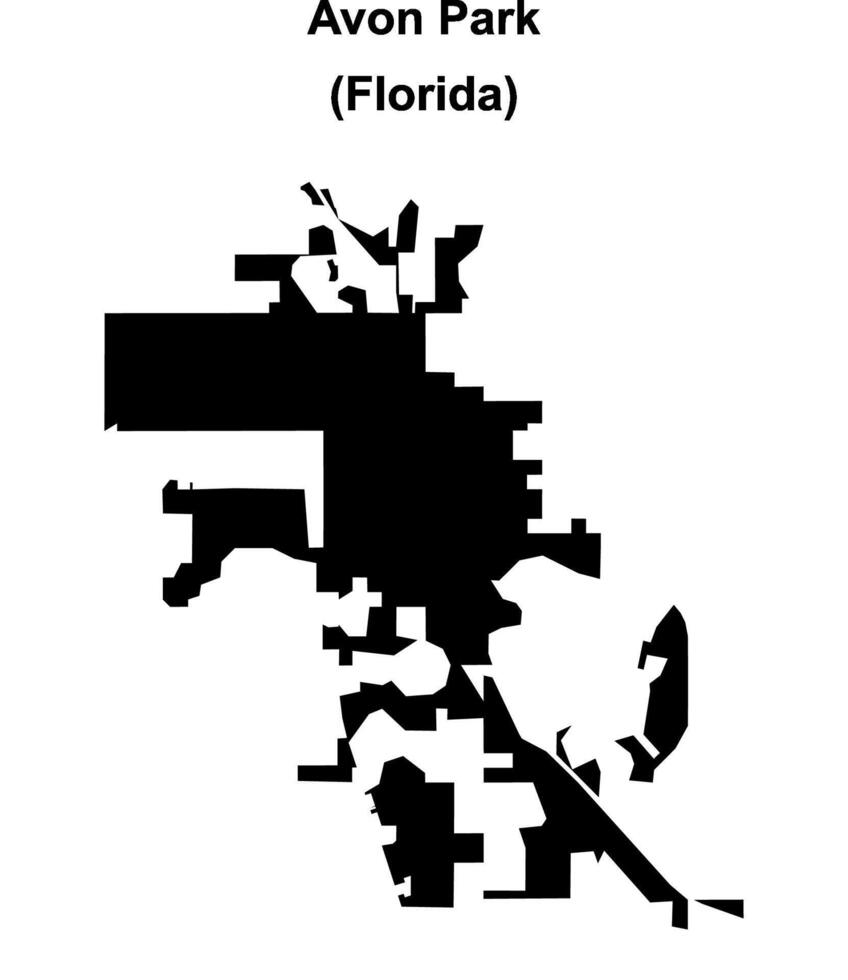 Avon Park, Florida blank outline map vector