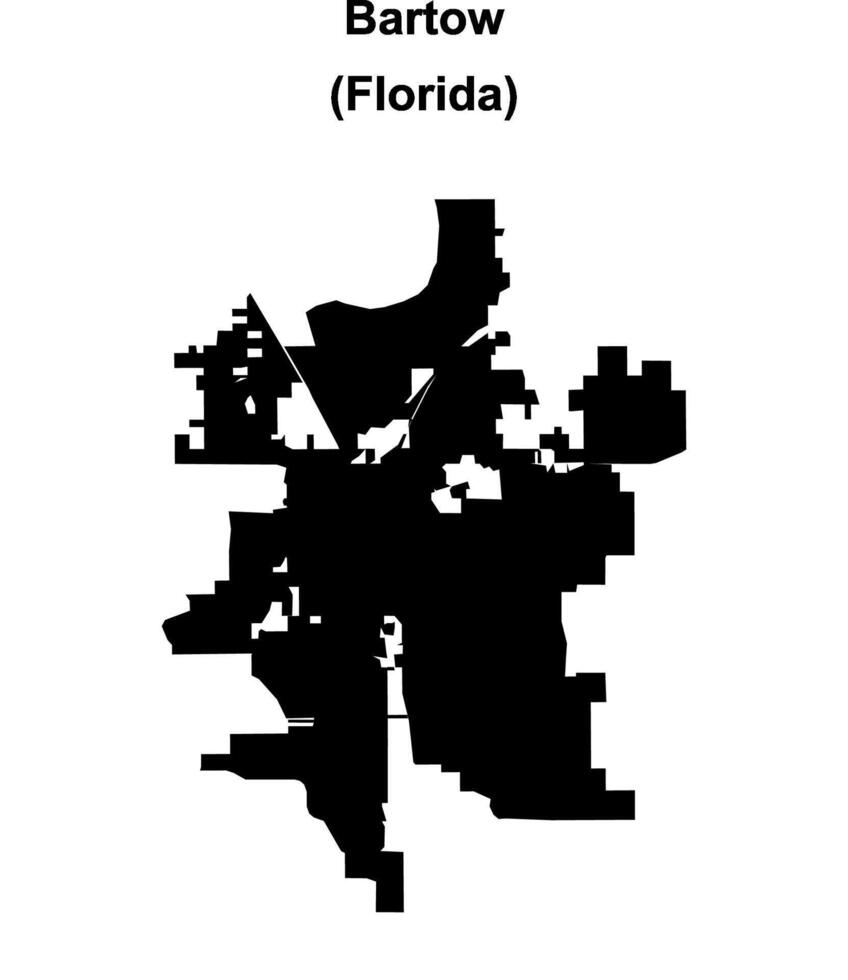 Bartow, Florida blank outline map vector