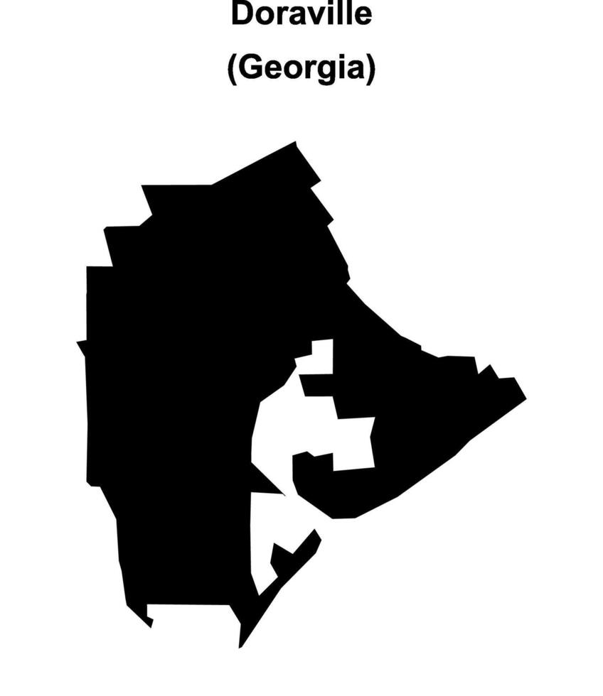 Doraville, Georgia blank outline map vector