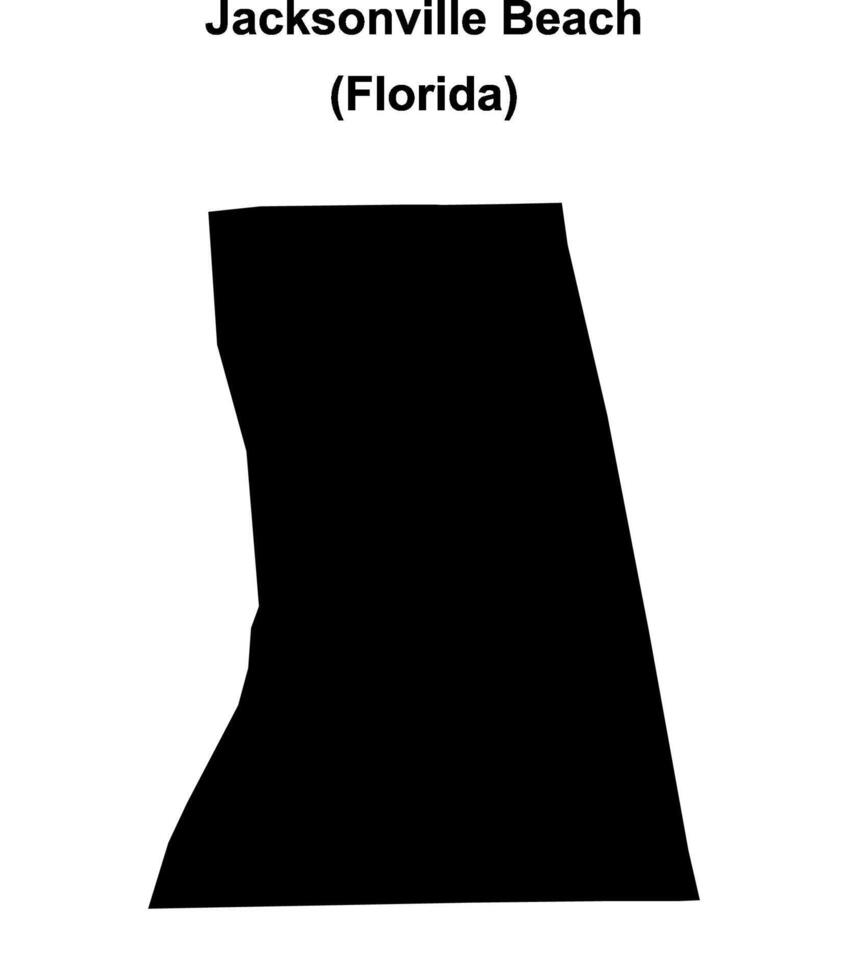 Jacksonville Beach, Florida blank outline map vector