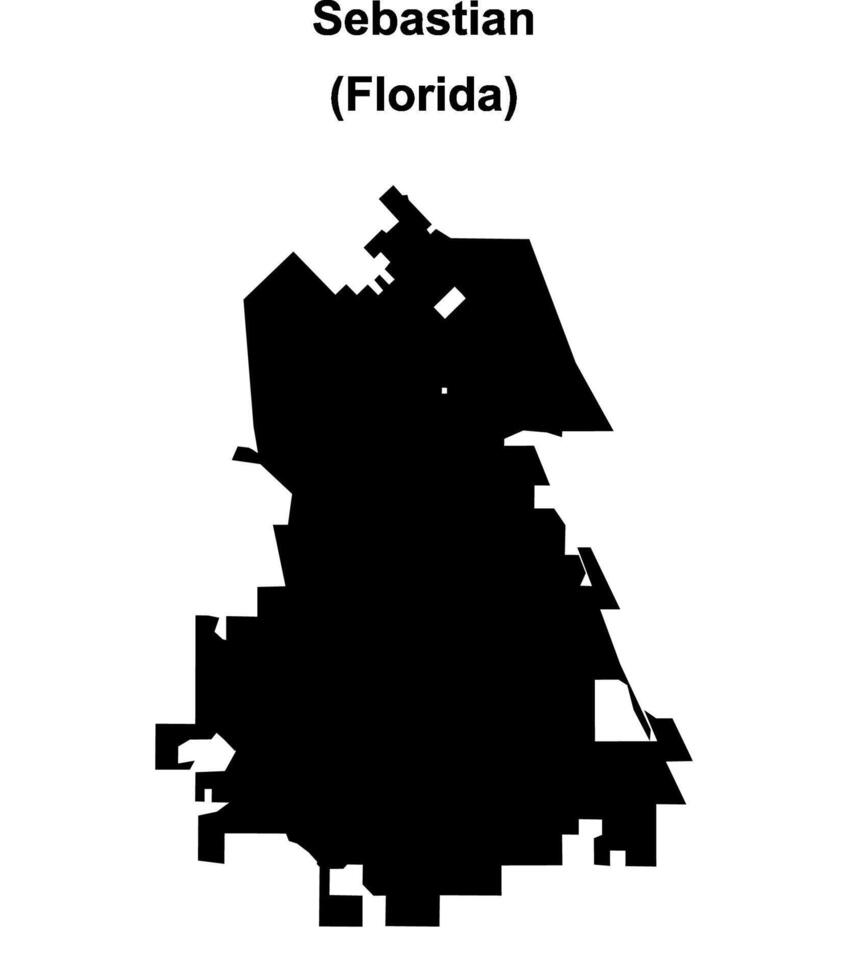 Sebastian, Florida blank outline map vector
