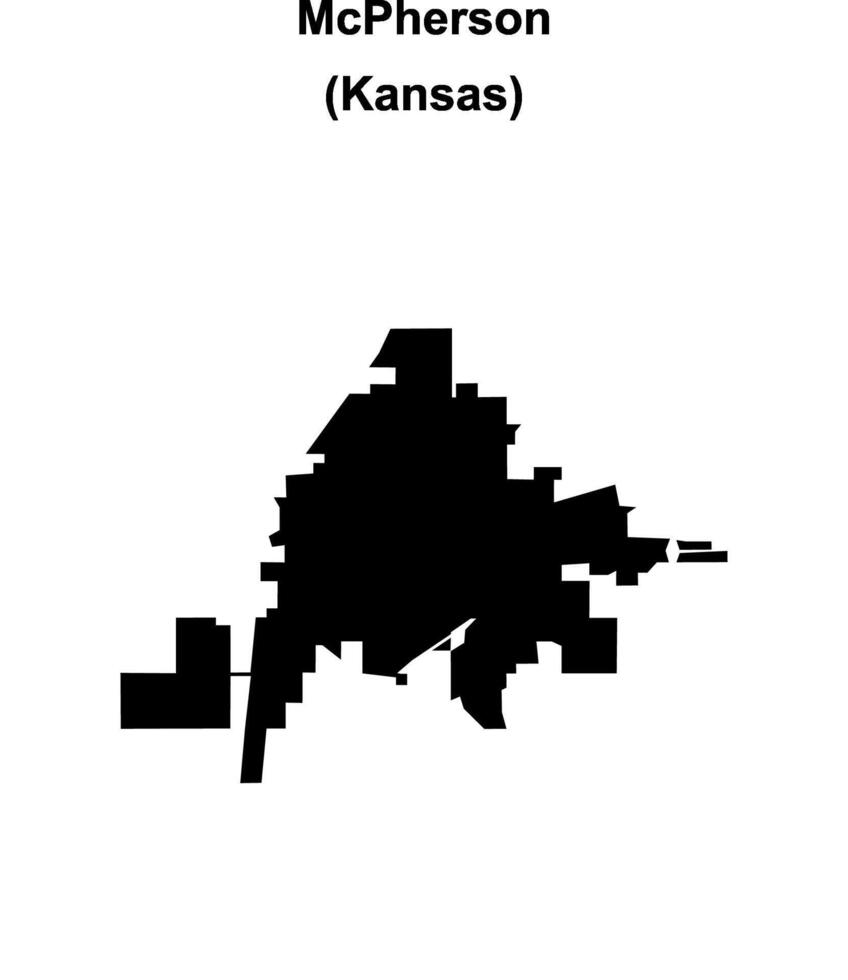 McPherson, Kansas blank outline map vector