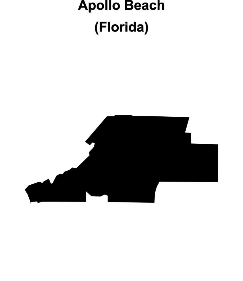 Apollo Beach, Florida blank outline map vector
