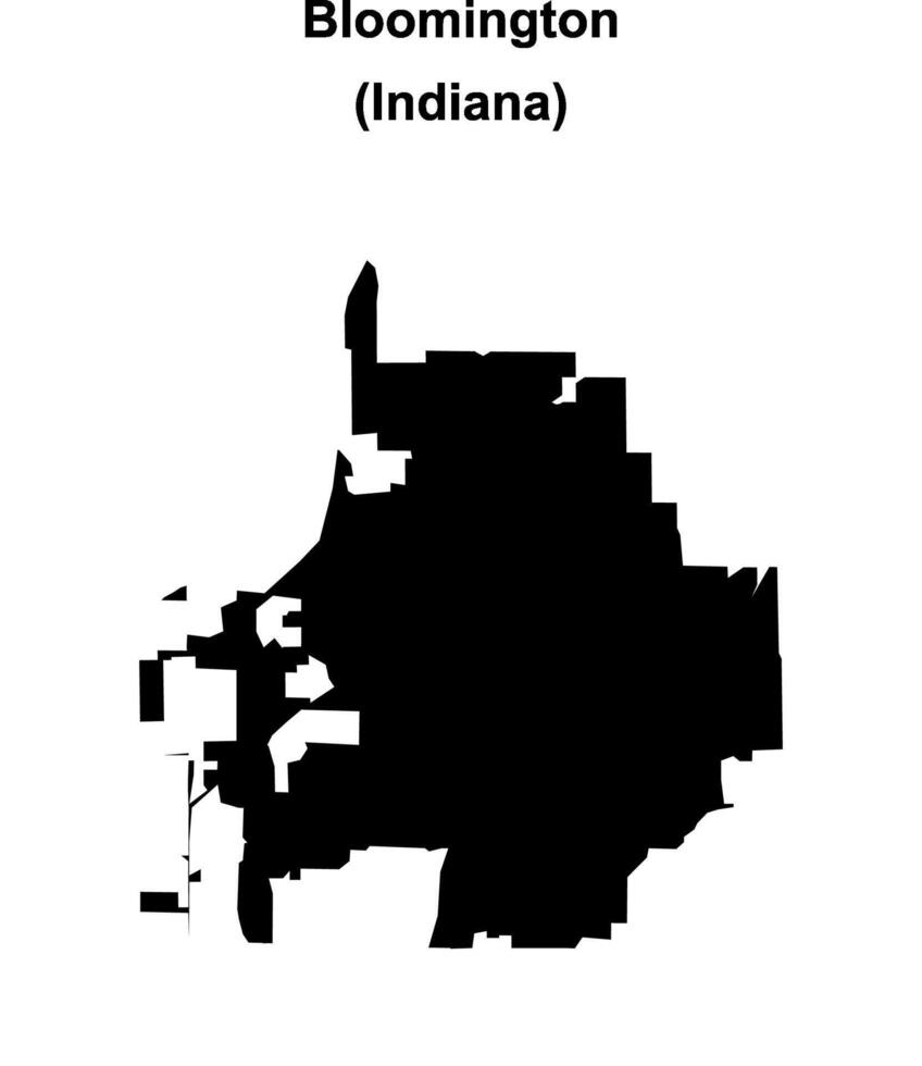 Bloomington, Indiana blank outline map vector