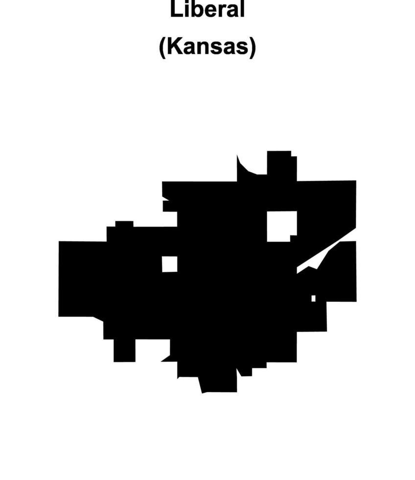 Liberal, Kansas blank outline map vector