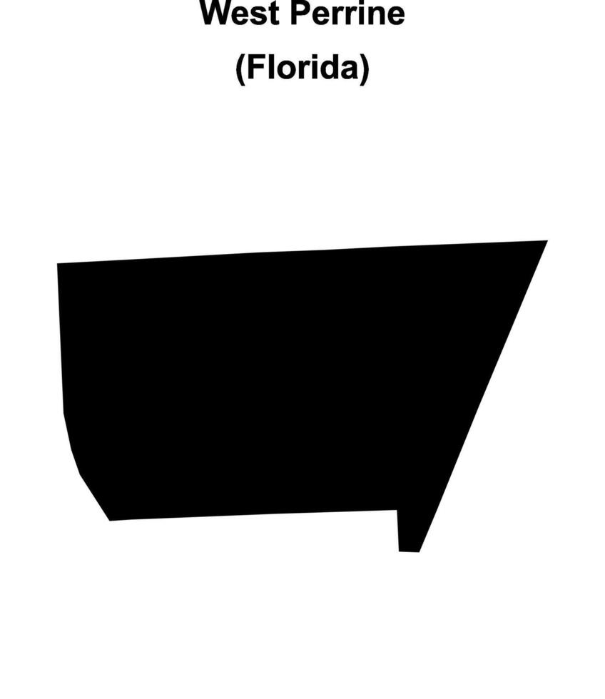 West Perrine, Florida blank outline map vector