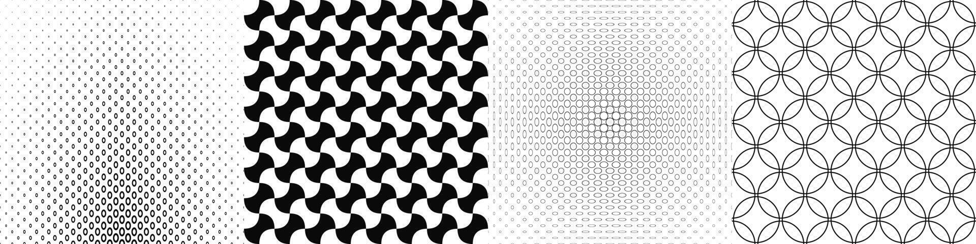 Black and white geometrical shape pattern collection vector
