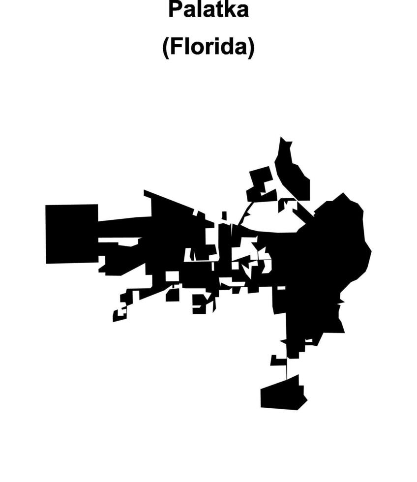 Palatka, Florida blank outline map vector
