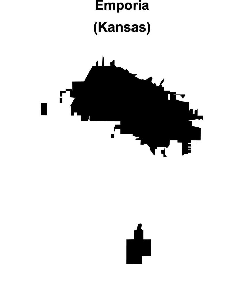 Emporia, Kansas blank outline map vector