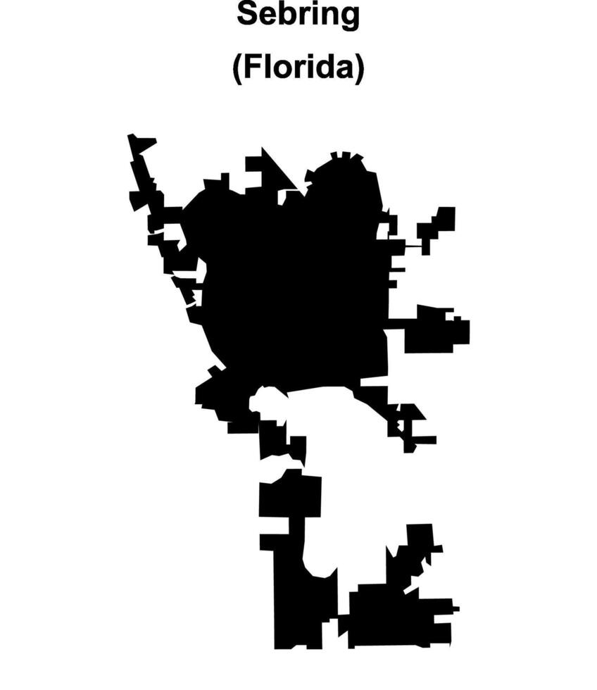 Sebring, Florida blank outline map vector