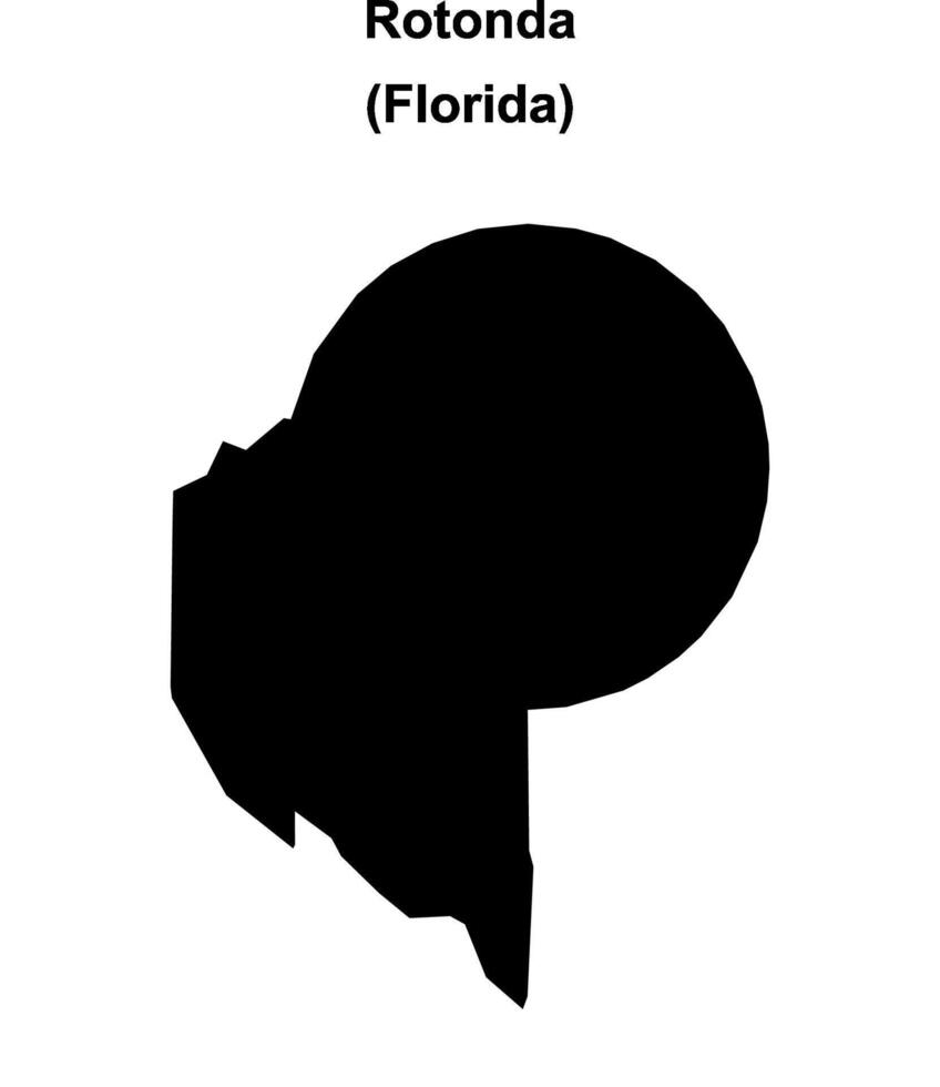 Rotonda, Florida blank outline map vector